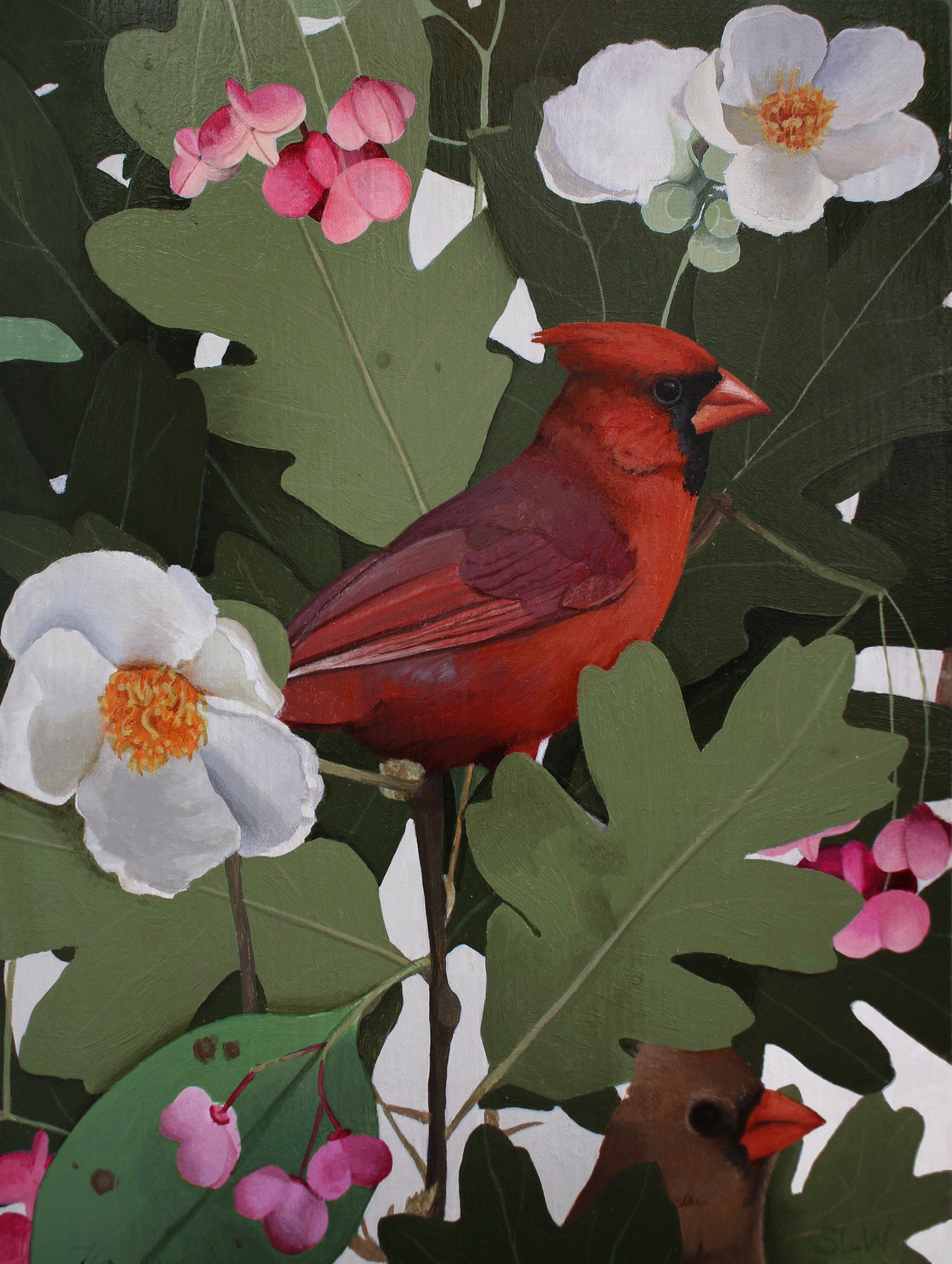 Cardinal Bouquet, painting by Shae Warnick